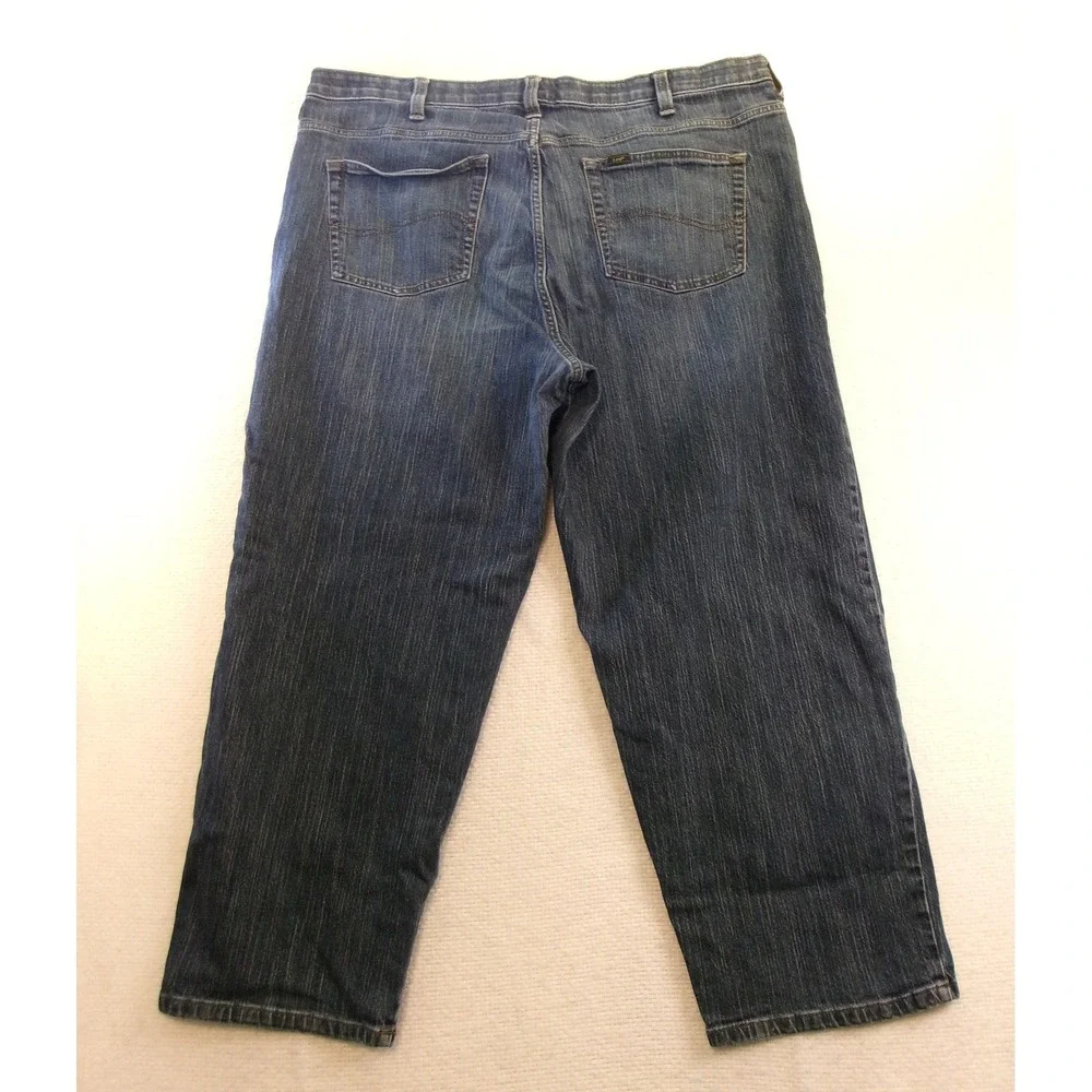 Lee Mens 44x30 Loose Fit Jeans Dark Wash Blue‎ Stretch Denim